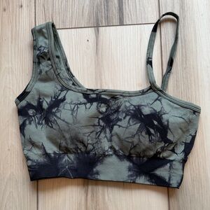 PINK Victoria's Secret Black and Green Sports Bra